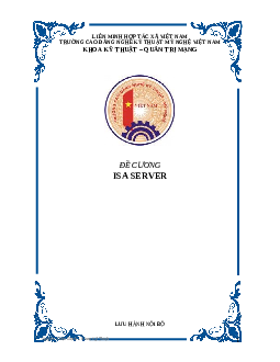 Đề cương máy chủ ISA | Trường Cao Đẳng Kinh Tế - Kỹ Thuật Trung Ương