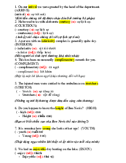 Top 262 câu Word form ôn thi HSG THPT (có đáp án)