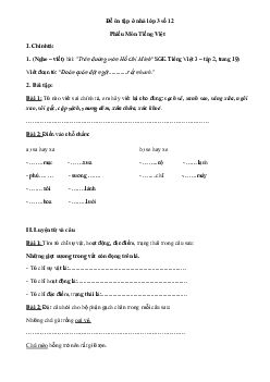 Đề ôn tập ở nhà lớp 3 số 12 - (Ngày 15/3)