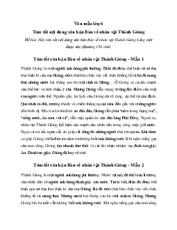 Văn mẫu lớp 6: Tóm tắt nội dung văn bản Bàn về nhân vật Thánh Gióng (7 mẫu) - Chân Trời Sáng Tạo