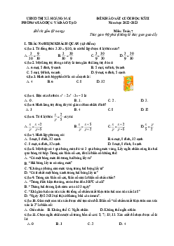 Đề cuối học kỳ 2 Toán 7 năm 2022 – 2023 phòng GD&ĐT Hoàng Mai – Nghệ An