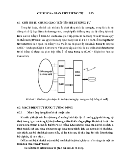 Nội dung bài giảng môn Thiết bị ngoại vi và ghép nối nội dung chương 6: Giao tiếp tương tự