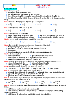 Đề ôn thi học kỳ 1 môn Lý 10 kết nối tri thức có đáp án-Đề 3