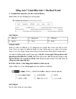 Tiếng Anh 7 Explore English Cánh Diều Unit 1 The Real World