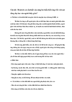 Câu hỏi: Phân tích sự cần thiết của năng lực hiểu biết rộng đối với hoạt động dạy học của người thầy giáo?| Đại học Sư Phạm Hà Nội