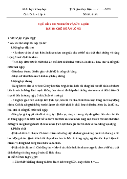 Giáo án Khoa học lớp 4 Bài 18 | Cánh diều