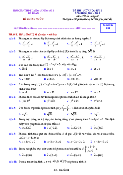 Đề giữa kỳ 2 Toán 10 năm 2022 – 2023 trường THPT Lạng Giang 1 – Bắc Giang