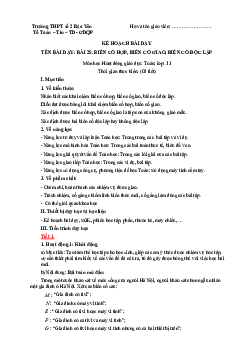 Bài 28: Biến cố hợp, biến cố giao, biến cố độc lập | Giáo án Toán 11 Kết nối tri thức