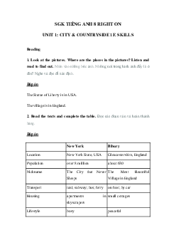 Tiếng Anh 8 Unit 1 1f Skills trang 18 19 20