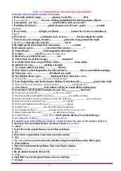 Chuyên đề 7: CONDITIONAL SENTENCES AND WISHES Tiếng Anh 9 (có lời giải)