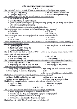 Câu hỏi trắc nghiệm ôn tập chương 1, chương 2 môn Kinh tế chính trị Mác - Lênin