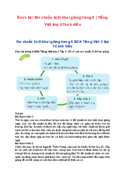 Soạn bài Em chuẩn bị đi khai giảng trang 8 | Tiếng Việt lớp 3 Cánh diều