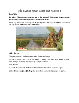 Giải Tiếng Anh 11 Unit 7 Lesson 1 | Smart World