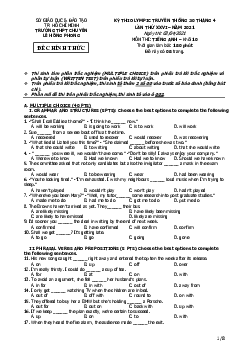 Đề thi Olympic truyền thống 30 tháng 4 lần thứ XXVI – Năm 2021 ngày thi 03-04-2021 môn thi Tiếng Anh – Khối 10