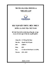 Phát triển du lịch cộng đồng gắn với giá trị văn hóa tộc người Việt tại vùng Đông Bắc | Bài tập kết thúc học phần Các dân tộc Việt Nam | Trường Đại học Phenikaa