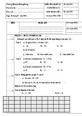 Đề Kiểm tra định kỳ cuối học kỳ I Môn toán lớp 2 Năm học 2025 - 2026  | Trường Tiểu học Phùng Hưng
