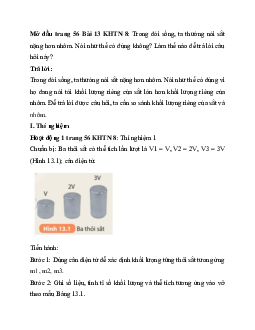 Giải Khoa học tự nhiên 8 bài 13: Khối lượng riêng | Kết nối tri thức
