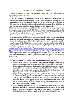 Bộ câu hỏi ôn tập các chương học phần Nguyên lý Marketing