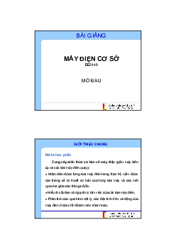 Bài giảng PPT (Power Point) học phần Máy điện 1 | SLIDE | Đại học Bách khoa Hà Nội