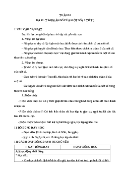 Giáo án Toán lớp 4 Tuần 30 | Cánh diều