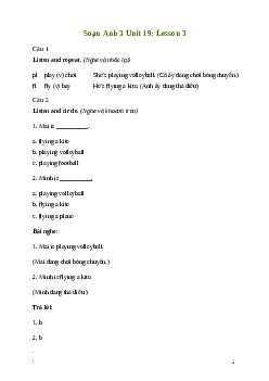 Giải Tiếng Anh lớp 3 Unit 19: Lesson 3 | Global Success