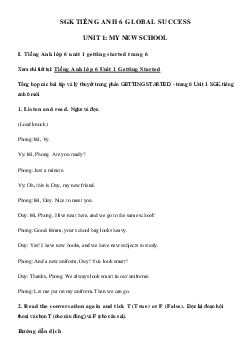 Giải SGK tiếng Anh 6 Unit 1 My new School