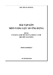Bài Tập Lớn: Ứng Dụng Ai-Trí Tuệ Nhân Tạo Trong Vấn Đề Điều Tiết Giao Thông | Năng Lực Số Ứng Dụng