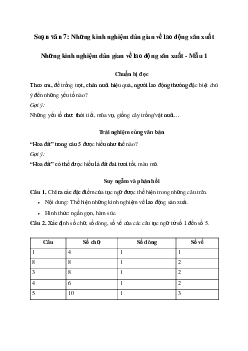 Những kinh nghiệm dân gian về lao động sản xuất | Soạn văn 7 Chân trời sáng tạo