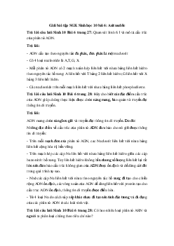 Giải bài tập SGK Sinh học 10 bài 6: Axit nuclêic