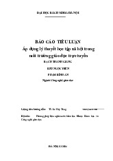 Báo cáo Áp dụng lý thuyết học tập xã hội trong giáo dục trực tuyến môn Nghiên cứu khoa học | Trường Đại học Bách Khoa Hà Nội
