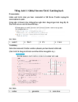 Giải Unit 2 Looking back | Tiếng Anh 11 Global Success
