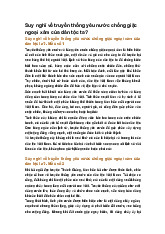 Suy nghĩ về truyền thống yêu nước chống giặc ngoại xâm của dân tộc ta?