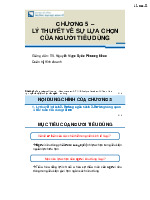 Chương 5: Lý thuyết về sự lựa chọn của người tiêu dùng - Môn Kinh tế vĩ mô - Đại Học Kinh Tế - Đại học Đà Nẵng