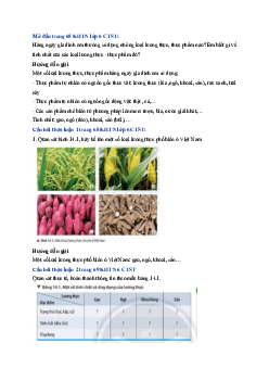 Giải Khoa học tự nhiên 6 bài 14 Một số lương thực - thực phẩm | Chân trời sáng tạo