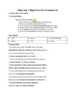 Tiếng Anh 7 Right On Unit 5 Grammar 5b