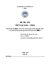 Phân tích cơ sở lý luận và nội dung quan điểm toàn diện và lịch sử -cụ thể của phép biện chứng duy vật và liên hệ với thực tiễn | Bài tập lớn môn triết học mác - lênin