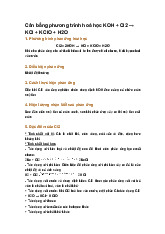 Cân bằng phương trình hoá học KOH + Cl2 → KCl + KClO + H2O