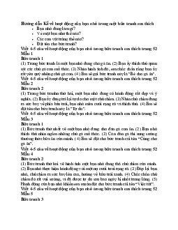 Viết 4-5 câu về hoạt động của bạn nhỏ trong bức tranh em thích trang 52 | Tập làm văn lớp 2 | Cánh diều