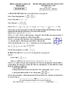 Đề học sinh giỏi Toán 7 năm 2021 – 2022 phòng GD&ĐT Hương Khê – Hà Tĩnh