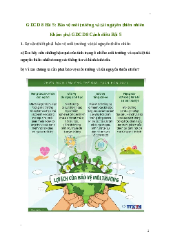 Giải GDCD 8 Bài 5: Bảo vệ môi trường và tài nguyên thiên nhiên | Cánh diều
