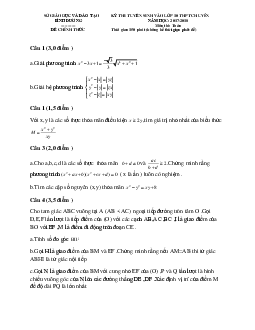 Đề thi tuyển sinh lớp 10 THPT chuyên năm học 2017 – 2018 môn Toán sở GD và ĐT Bình Dương