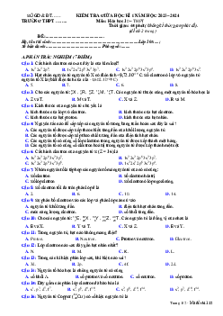 Giải đề thi giữa học kì 1 lớp 10 năm 2023 - 2024 sách Cánh diều | Hóa học 10  bộ 2
