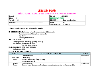 Fluency Time 2: Giáo án Tiếng Anh 2 sách Chân trời sáng tạo (Cả năm)