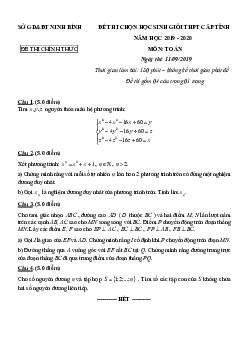 Đề thi chọn HSG Toán THPT cấp tỉnh năm 2019 – 2020 sở GD&ĐT Ninh Bình