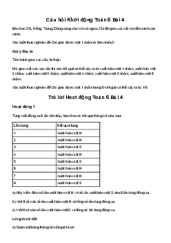 Giải Toán 6 Bài 4: Xác suất thực nghiệm trong một số trò chơi và thí nghiệm đơn giản | Cánh diều