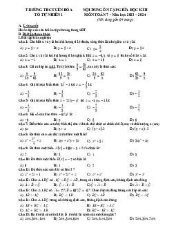 Nội dung ôn tập giữa kì 2 Toán 7 năm 2023 – 2024 trường THCS Yên Hòa – Hà Nội