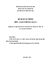 Bài tập nhóm môn Luật Thương mại quốc tế | Trường Đại học Luật, Đại học Quốc gia Hà Nội