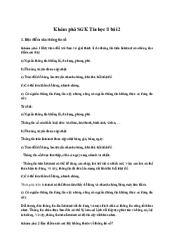 Tin học 8 Bài 2: Thông tin trong môi trường số - Chân trời sáng tạo