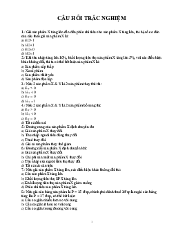 Tổng hợp câu hỏi trắc nghiệm | Kinh Tế học đại cương | Đại học Khoa học Xã hội và Nhân văn, Đại học Quốc gia Thành phố HCM