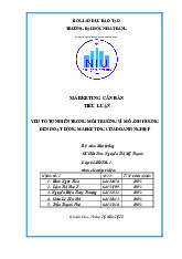 Tiểu luận Marketing căn bản - Yếu tố tự nhiên tác động đến doanh nghiệp môn Marketing du lịch | Trường Đại Học Nha Trang